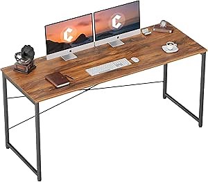 CubiCubi Computer Desk 55" Home Office Laptop Desk Study Writing Table, Modern Simple Style, Deep Brown