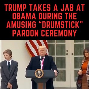 Trump takes a jab at Obama during the amusing "Drumstick" pardon ceremony. | DC Swamp