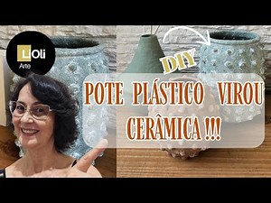 DIY-PLASTIC SUPPLEMENT POT TRANSFORMED INTO DECORATIVE ART | CERAMIC EFFECT #recycling
