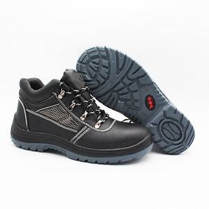 [Hot Item] Black Mens Embossed Leather PU Workwear Steel Toe Safety Shoes