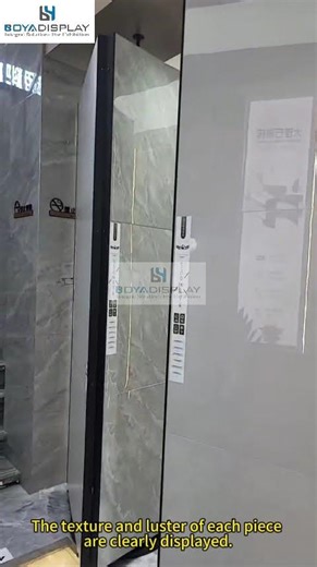 3-Sided Rotating Display Rack for 800×2400 Large Slabs#displayrack #displaysolutions #displaystand