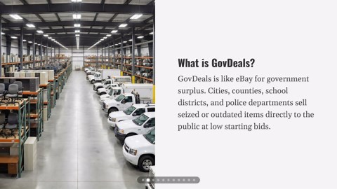 GovDeals auctions let you buy government surplus vehicles and equipment for a fraction of retail