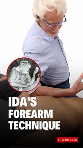 Ida Rolf’s Forearm Technique In this video excerpt, Erik demonstrates Ida Rolf’s forearm technique to hook soft tissue with the ulna. Massage therapists, bodyworkers, and manual therapists follow the link in the bio to blog or visit erikdalton.com/blog. This week learn the “nail hook,” “flying V,” “ulna hook,” and “windshield wiper” techniques, and stop slipping and sliding. #erikdalton #daltontechniquedemo #massagetherapists #bodyworkmethods #idarolf #sportsmassage #dynamicbody #myoskeletalalig