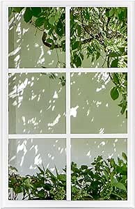 Mustry Wood Window Grille Inserts Kit DIY Window Mullions, White, HDC0601003