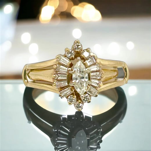 What a gem! Find this custom marquise cut ring on Louped.com . #louped #marquise #marquisering #marquiseengagementring #moissanite #marquisemoissanite #moissaniteengagementring #engagementring #engagementrings #promisering #weddingring #engagementringideas #engagementringinspiration #uniqueengagementring #vintageengagementring #alternativeengagementring #diamondalternative #vintagering #vintageinspired #labgrowndiamonds #labgrownengagementring | Louped | Facebook