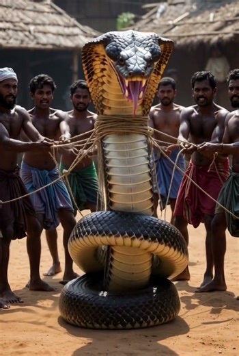 “Giant Cobra Saves the Burning Village | Emotional AI Animal Story | 4K AnimatedShort”