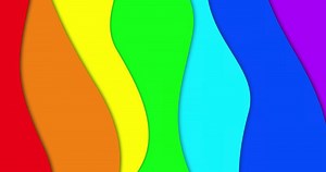 Rainbow wavy colors. Seamless loop animation. Moving colorful stripes, kids cheerful background