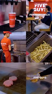 From the first bite to the last fry, your go-to lunch is always at Five Guys. 🍔🥤 #FiveGuysPerfectLunch #fiveguysqatar #fiveguysburgers #doha #qatar | Five Guys