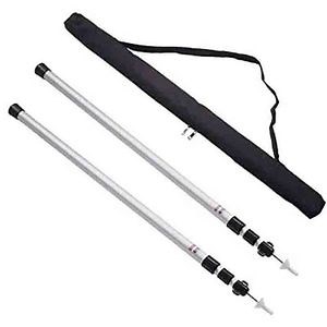 [Hot Item] Set of 2 Aluminum Tarp Poles Heavy Duty and Adjustable Telescoping Lightweight Tent Poles for Tarp Canopy Sun Shelter Tent