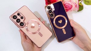 Bonoma Magnetic Case for Samsung Galaxy S26 Ultra Compatible with MagSafe, Cute Luxury Plating Love Heart Back Cover with Heart Design Soft TPU Electroplated Shockproof Case for Women-Purple