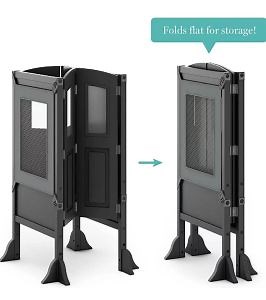 [Hot Item] Adjustable Height Step Stool Kids Wooden Kitchen Furniture Kitchen Helper Montessori Learning Tower with 2 Keepers