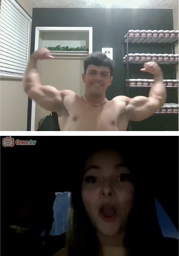 Flexing Muscle Showcase on Omegle: Gym Aesthetics