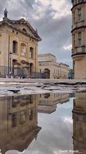 Puddle reflections in Oxford 🌧 #puddles #oxforduniversity | University of Oxford