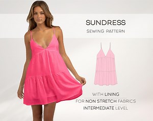 Sundress Pattern, Short Summer Dress Sewing Pattern, Beach Dress Pattern, Flared Dress PDF Pattern, Digital Sewing Patterns for Women - Etsy Canada
