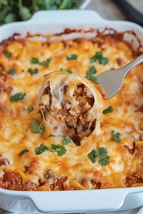 Mexican White Trash Casserole Ingredients: 1 bag Nacho Doritos, crushed 2 cups shredded chicken or ground beef 2 cups shredded cheese (more if desired) 1 can (10.75 oz) cream of chicken soup 1 can Rotel tomatoes, undrained 1/2 cup sour cream 1/2 cup milk 1/2 package taco seasoning (or more, to taste) | Recipes Three