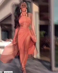 Stunning nude dress high slit dress from @hotmiamistyles The look is sexy. #Repost @hotmiamistyles • • • • • 🤩 @newzysan in HMS 👑 HotMiamiStyles.com ✨ search: 1928 | Fashion Couture Magazine