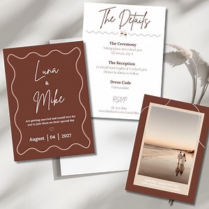 Funky Wedding Invite. Minimalist Wedding Invitation. Modern Boho Wedding Invites. Wedding Invite Template. Editable Template for Invites. - Etsy