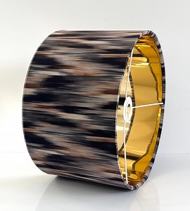 Handmade Abstract Pattern Drum Lamp Shade: Clarke and Clarke Fabric Brown Velvet Fabric - Etsy