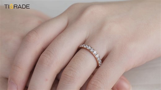 Watch TIGRADE 3mm Womens Titanium Half CZ Wedding Band  on Amazon Live