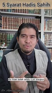 12K views · 2.2K reactions | Nak sebar atau petik mana² hadis yang kita jumpa memang senang, tapi nak pastikan hadis itu "valid" untuk diterima tidak mudah. Macam² syarat dan prosesnya. Ini 5 syarat asas hadis sahih. Semoga bermanfaat. Ikuti pelbagai perkongsian ringkas ilmu hadis lagi di: tiktok.com/@drkamilinjamilin #IlmuHadis | Dr. Kamilin Jamilin | Facebook