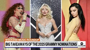 “It’s going to be big awards week for Taylor Swift,” Rolling Stone Deputy Music Editor Julyssa Lopez tells ABC News’ Phil Lipof ahead of a week full of music awards. "The other big story is Beyoncé." Tonight, Rita Ora hosts the MTV EMAs. Grammy nominations are out, and the Latin Grammys will be held in Miami this week. | ABC News Live