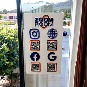 4 QR Code Business Sign, Payment, Social Media, Let's Get Social Hanging or Tabletop Acrylic Sign - No Base Included Unless Specified - Etsy