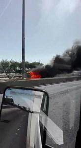 Burning car at Sixth Ring Road , Kuwait Reported by Muzaffar Siddique For sharing & reporting send your contents by whatsapp to 94418559 #fire #road6 #kuwait #kuwaitup2date | Kuwait UPTO DATE