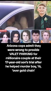 #TalanRenner 17, is being charged as an adult for the murder of Preston Lord, 16, but is currently being held in juvenile detention. Preston was found on a #QueenCreek road outside #Phoenix after being attacked at the party on October 28 and suffering critical wounds. He died two days later from a brain injury after being taken to the hospital. On March 7, Talan's parents Becky and #TravisRenner were escorted through a back exit of the #Durango #JuvenileCourt in Phoenix as they attended their so
