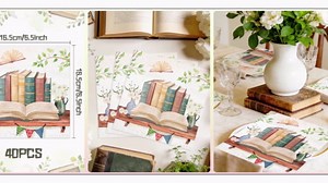 Book Club Paper Napkins Book Themed Party Decorations 40Pcs Book Story Napkins Disaposable Table Decorations Books Club Tea Party Birthday Party Supplies
