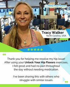 Say goodbye to pain, the natural way! Tracy resolved her hip issue and felt fantastic—all thanks to the Unlock Your Hip Flexors exercises.  No meds, just results! relief https://goto.healingthroughmovement.com/uyhf_11_08_24 #UnlockYourHips #PainFreeDays #NaturalRelief | Healing Through Movement | Facebook