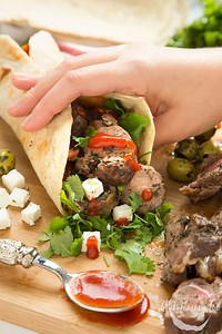 Herb Crusted Lamb Wrap Recipe with Homemade Flatbread
