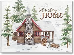 Stupell Industries Cozy Winter Cabin Phrase Canvas Wall Art by Courtney Morgenstern