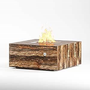 COOKE Famosa Fire Pit Table 40" x 40" x 18"H - Black Savannah Granite (Black Savannah - Natural Gas)