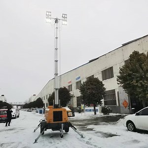 [Hot Item] 8kw Hydraulic Mast Diesel Outdoor Mobile 9m Vehicle-Mounted Light Tower