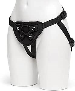 Lovehoney Universal Strap On Harness - Simple Adjustable Harness for Pegging - Includes 3 O-Rings - Pocket for Bullet Vibrator - Machine Washable - Black
