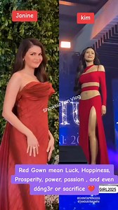 #kimchiu #janineguttierrez A red gown can symbolize a range of meanings, including luck, happiness, prosperity, power, passion, and even danger or sacrifice, depending on the context. In some cultures, like China and India, red is a highly auspicious color associated with good fortune and is commonly worn by brides. In Western cultures, red gowns are often seen as bold and attention-grabbing, and can convey confidence and sensuality. The specific meaning can also be influenced by the style of th