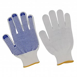 [Hot Item] 10 Gauge Polyester Liner Single PVC Dotted on Palm Knitted Gloves