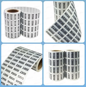 [Hot Item] Custom Variable Data Printing Serial Number Barcode Label Stickers Random Security Silver Number Qr Bar Code Sticker Roll
