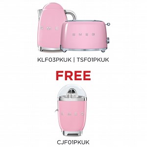 Smeg KLF03PKUK Kettle Pink   TSF01PKUK Toaster Pink   CJF01PKUK CitrusJuicer Pink