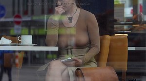submissive business woman - exposed in public