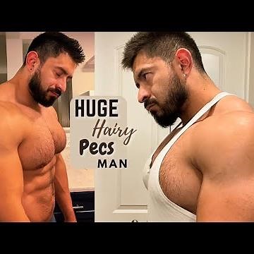 Huge Pecs Hairy Man | Big Chest Bodybuilder