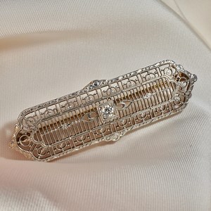 Broche ancienne art déco en filigrane de diamants - Etsy France