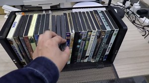 CD Storage Rack - CD Storage Case Holds 38 Full Case CDs, 76 Slim Case CDs, Desktop or Closet CD Stand, CD Display for Blu-Ray | Video Game Cases | Papers | Cards, Black