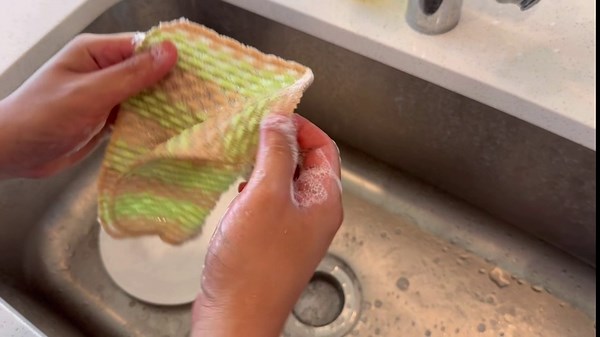 Mesh Dish Scrubber Made from Biodegradable Eco-Friendly Plant-Based Natural Material (3 PCS) - No Odor Fast Drying Non-Scratch Net for Dish Washing