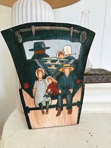 Primitive Hand Painted Carved Wood Plaque of Amish Buggy & Family, Vintage Wood Folk Art, Farmhouse Country Unique Amish Carved Picture - Etsy