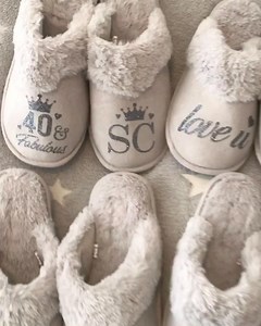 Fluffy grey slippers 🤩 all sizes back in stock🥰 | Glitzy Gifts