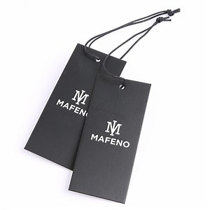 [Hot Item] Luxury Custom Embossed Hang Tags 800GSM Black Cardboard Garment Tags Clothing Labels