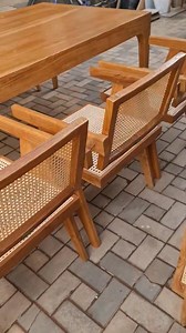 57K views · 458 reactions | Teak wood rustic brown dining set with Rattan Chairs by අලංකාර Gallery   Inquiries 077 249 1599 | Alankara Gallery, Sri Lanka | Facebook