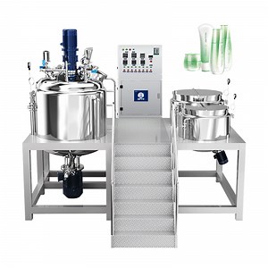 [Hot Item] Hydraulic Lift Toothpaste Making Jar Cream Mixing Agitador Body Lotion Homogenizer Mixer Vacuum Cosmetic Emulsifying Machine