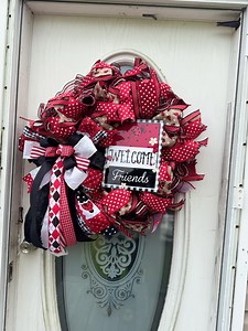 Ladybug Welcome Wreath | Red, Black, and White Deco Mesh - Etsy Canada